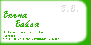 barna baksa business card